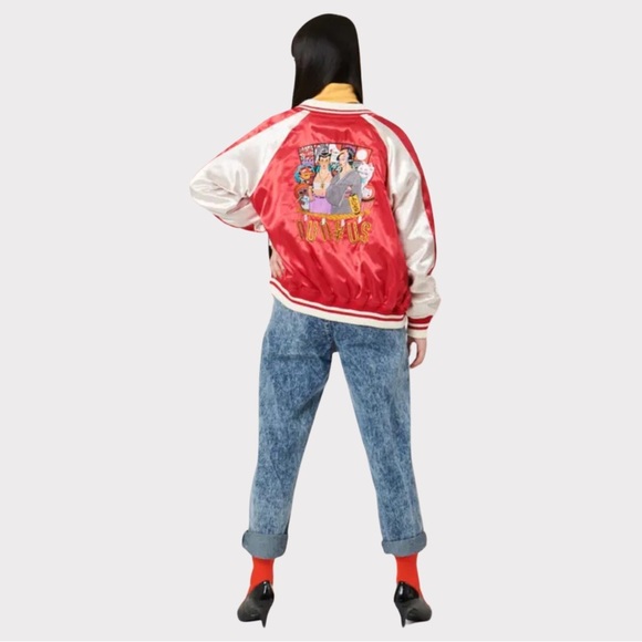 PUNYUS | Japanese Souvenir Bomber Jacket | Satin | Red | Embroidered | Small - Picture 7 of 15